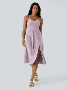 💜HALARA Lavender Midi Tank Dress with Front Slit